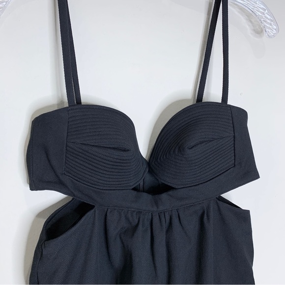 NEW Adriana Degreas Matelasse Cotton Blend Long Dress (Sz S) Cut Out Black - Picture 5 of 16